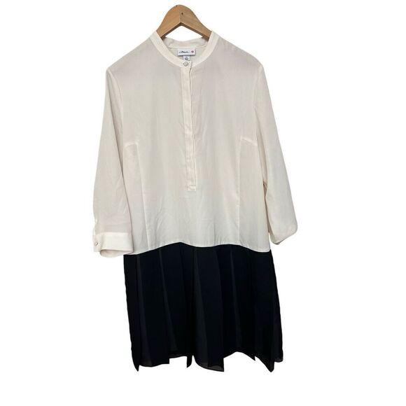 Phillip Lim for Target Black & White School Girl Box Pleat Bias Cut Mandarin Col - Picture 1 of 7
